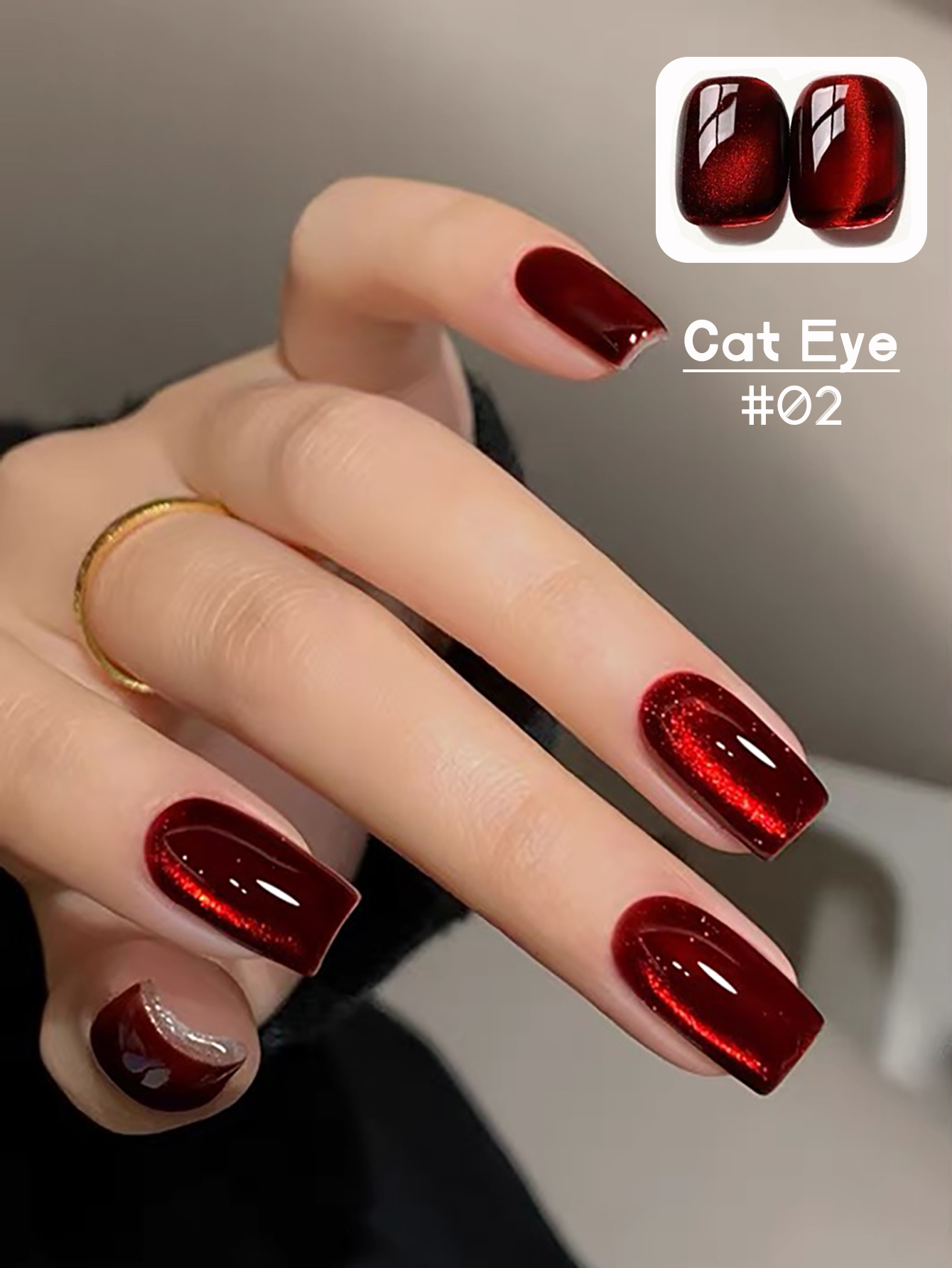 Nail Art Red Cherry - 1-12pcs TC Cherry Wine Red Transparent