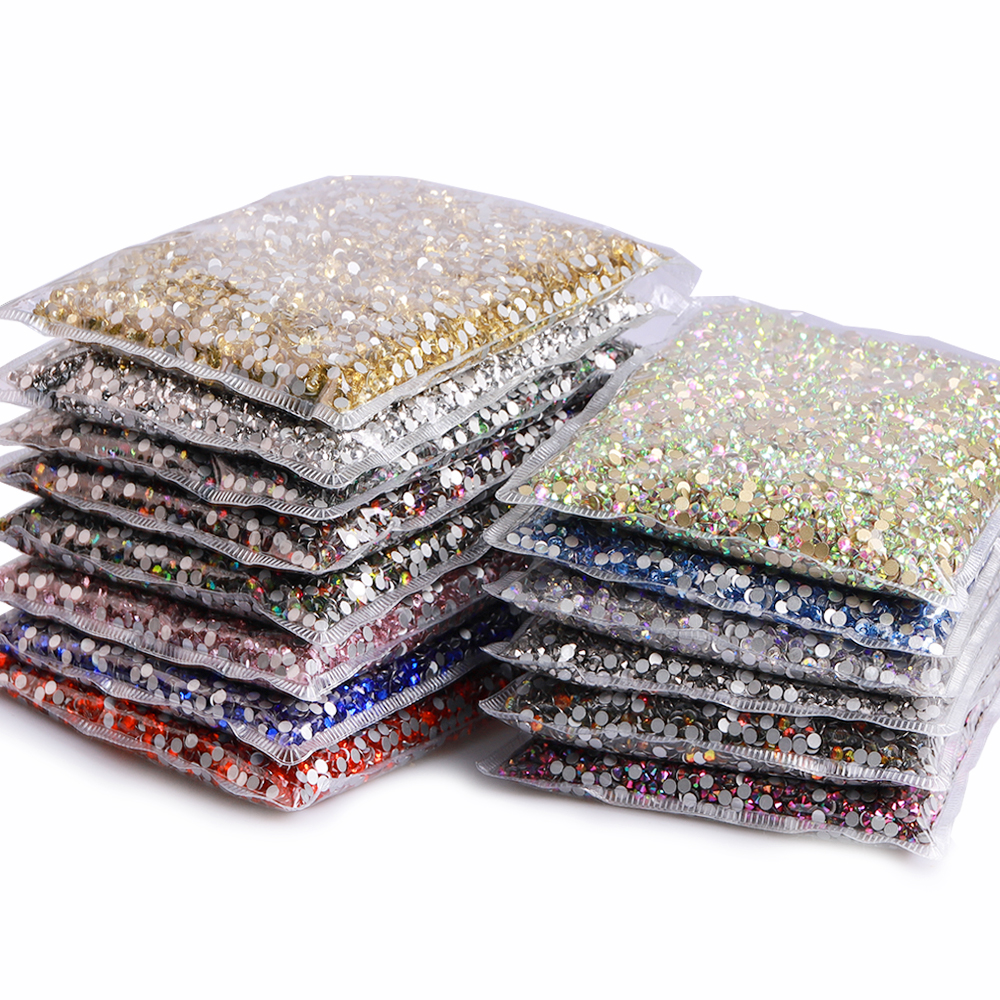 Nail Art Fuchsia - 14400Pcs Wholesale SS3-SS20 Glass Flatback Rhinestones