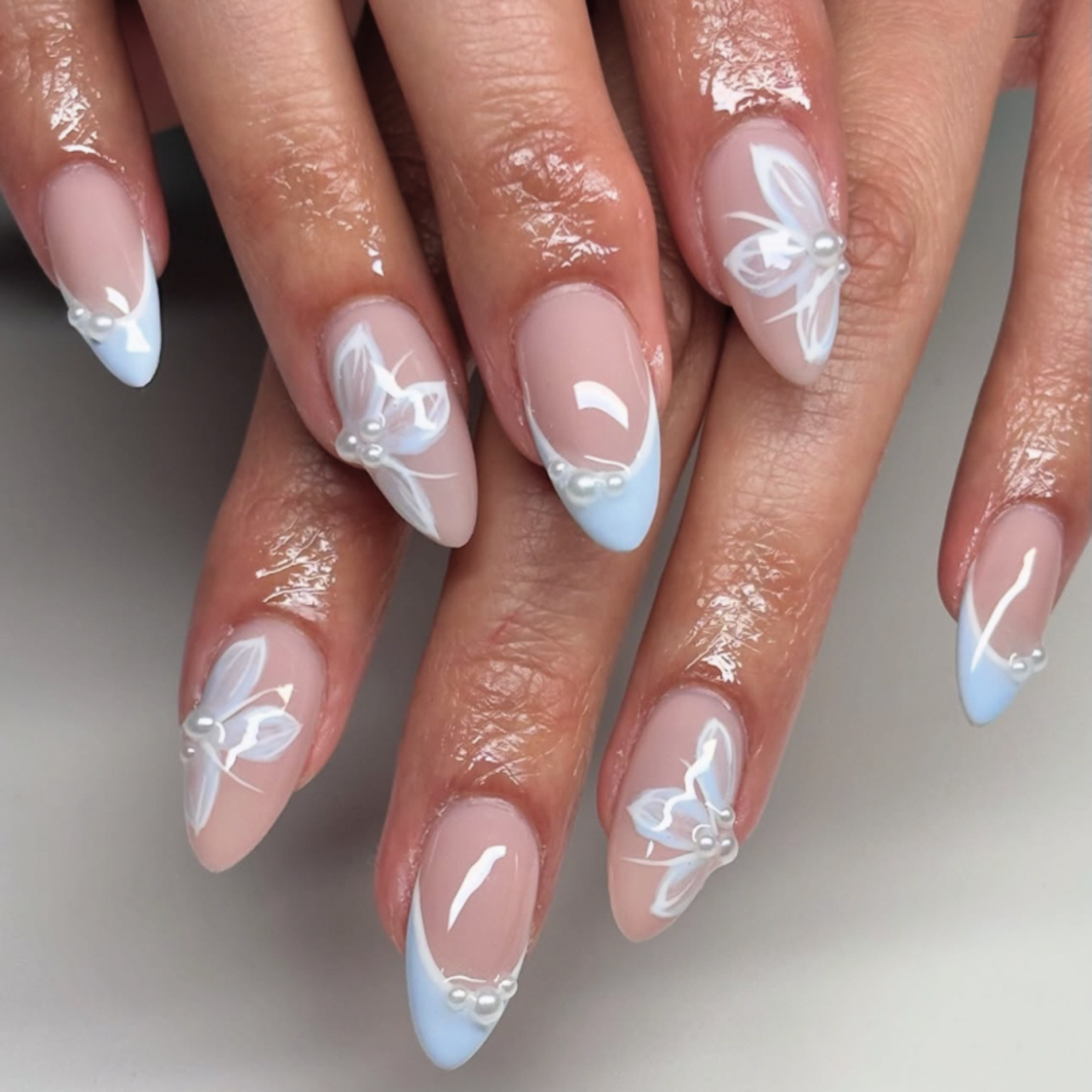 Nail Art Simple - 24Pcs Yellow Floral French Design Stick
