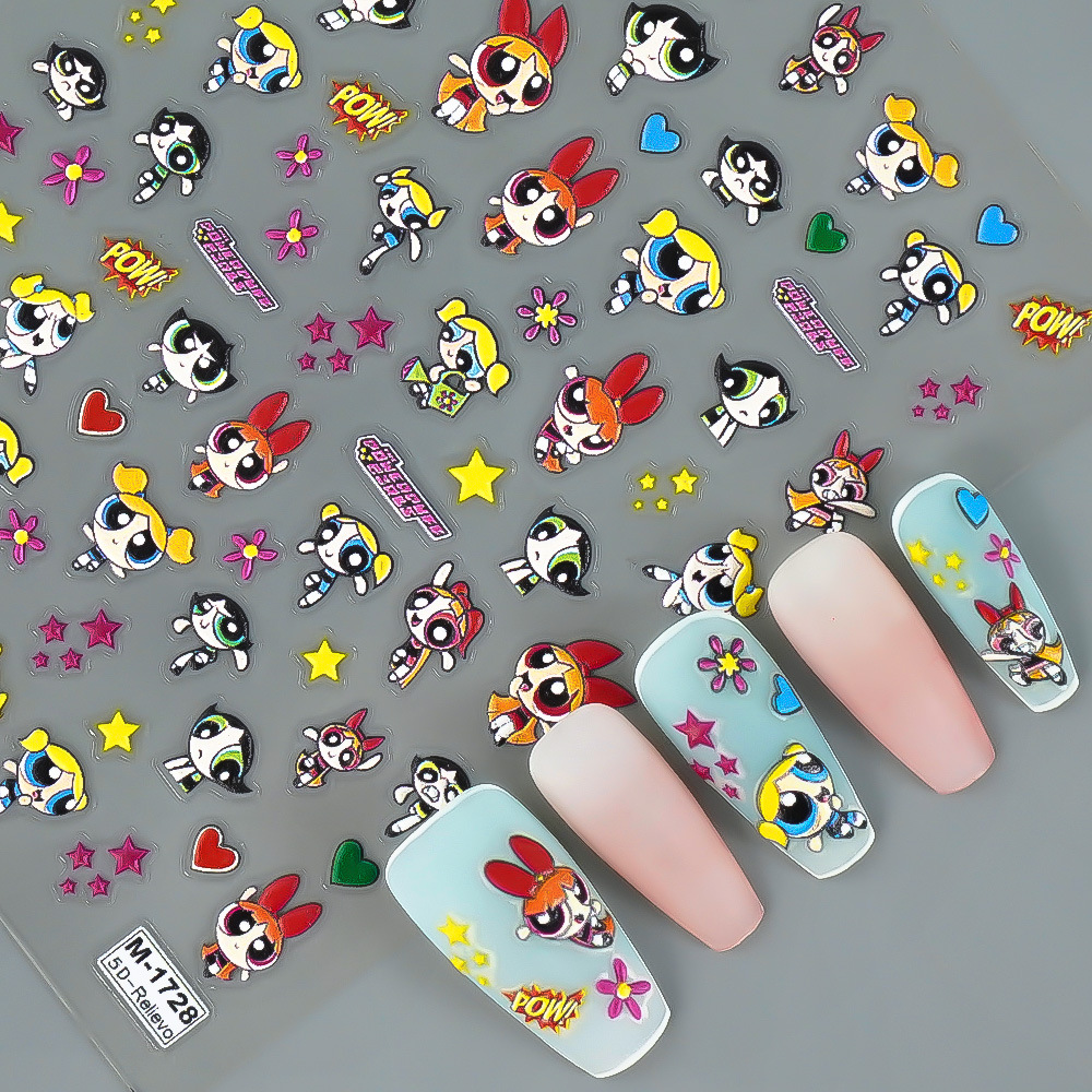 Nail Art Motif - Kawaii The Powerpuffs Girls Anime Cute