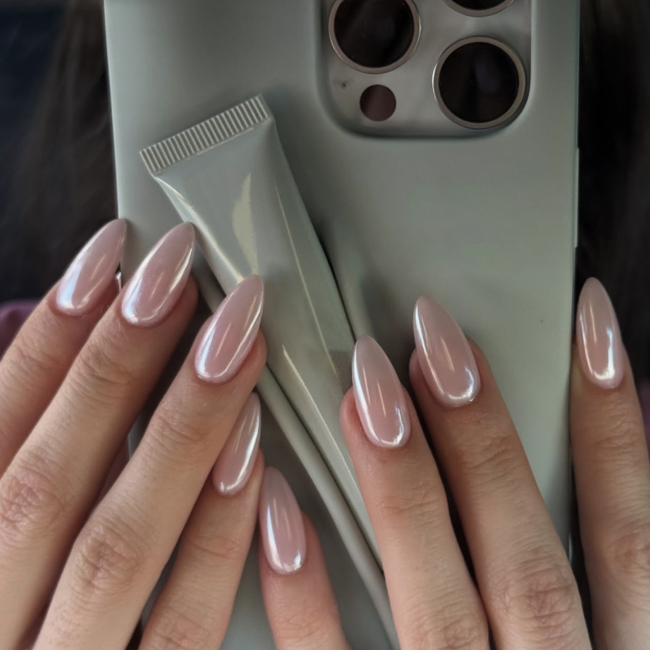 Nail Art Simple - 24Pcs Simple Nude Pink Solid Nail