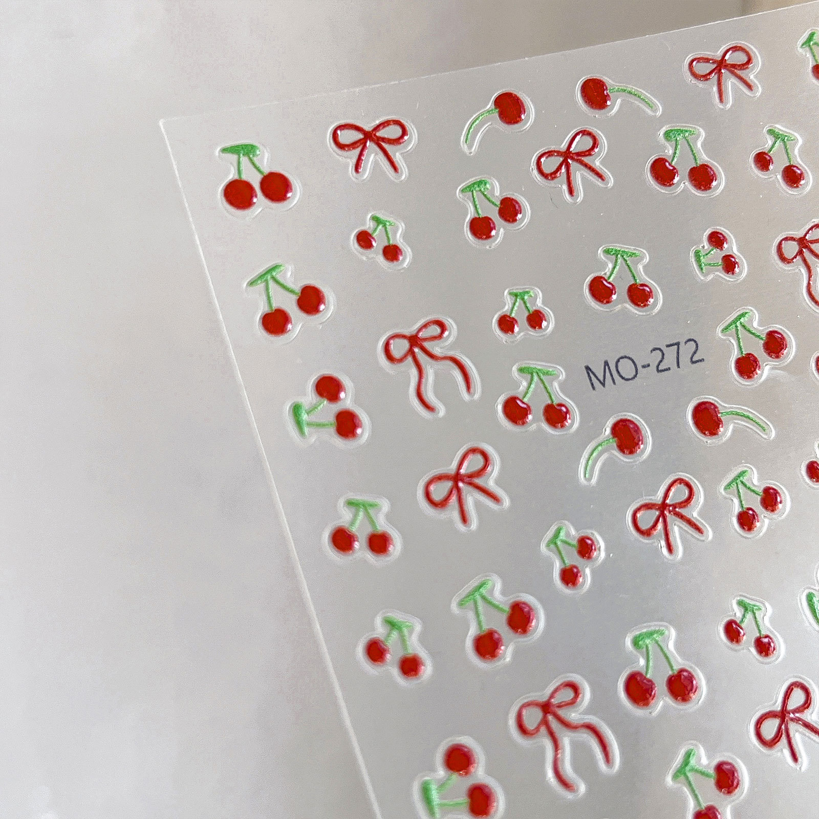 Nail Art Red Cherry - Sweet Red Cherry Nails 3D Decorations