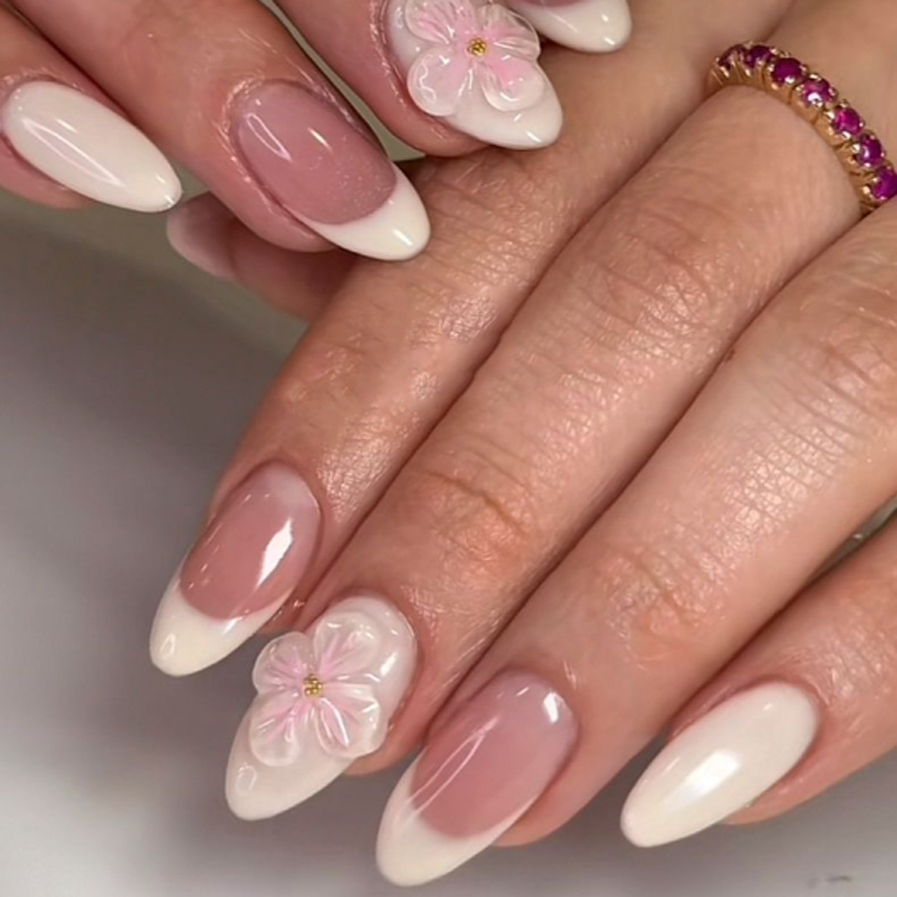 Nail Art Simple - 3D French White Dressing Armor Short