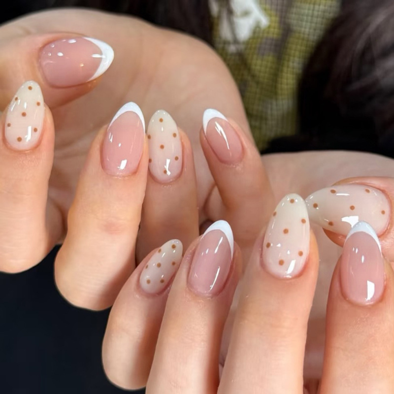 Almond-shaped dot nail art for - đánh giá và giá Nail Art Simple