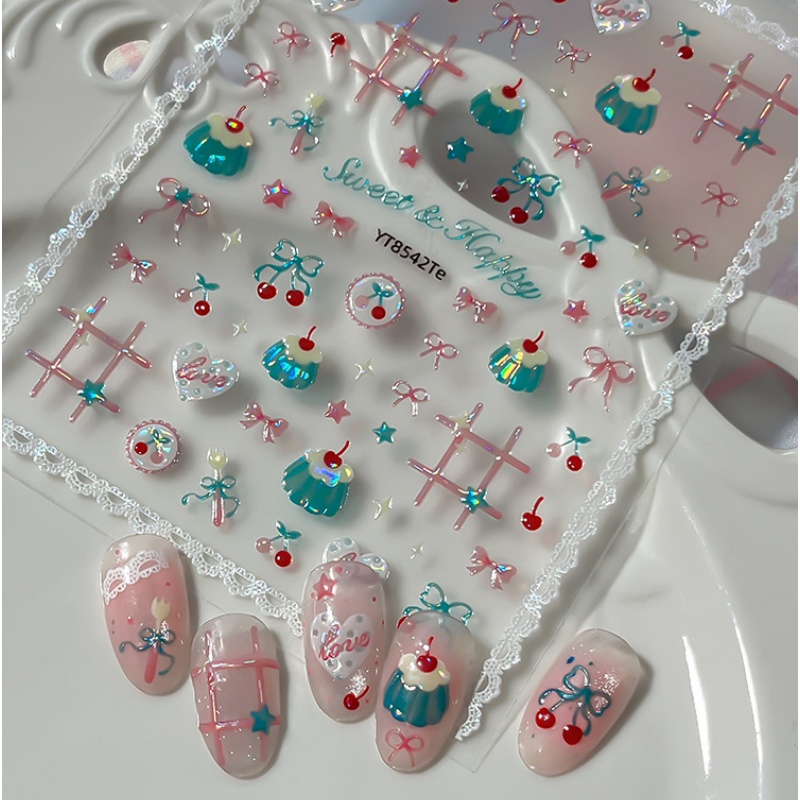 1Pcs Cute Summer Red Cherry Na - đánh giá và giá Nail Art Red Cherry