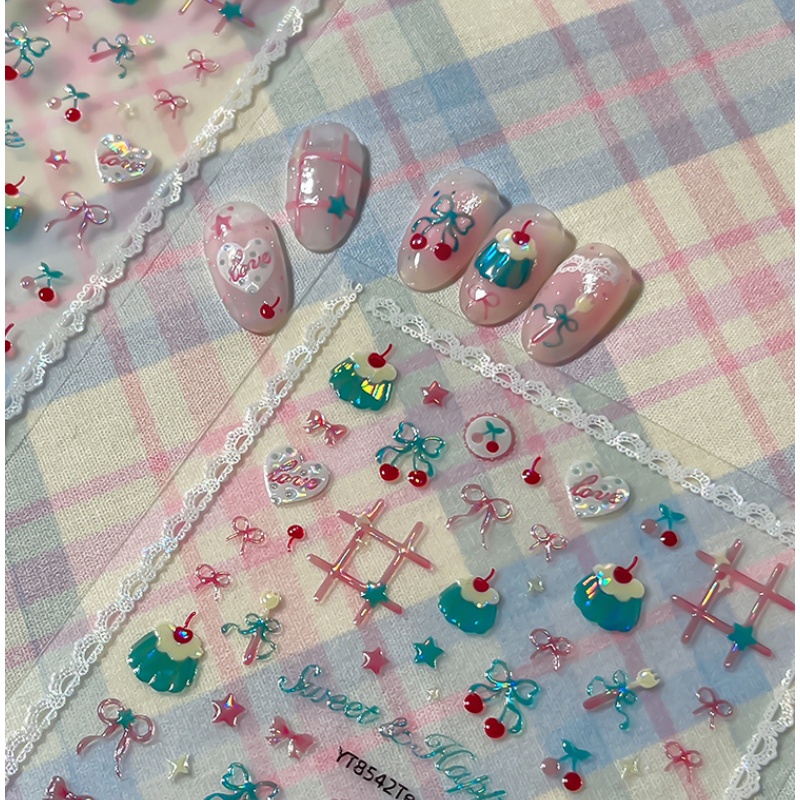 1Pcs Cute Summer Red Cherry Na - đánh giá và giá Nail Art Red Cherry