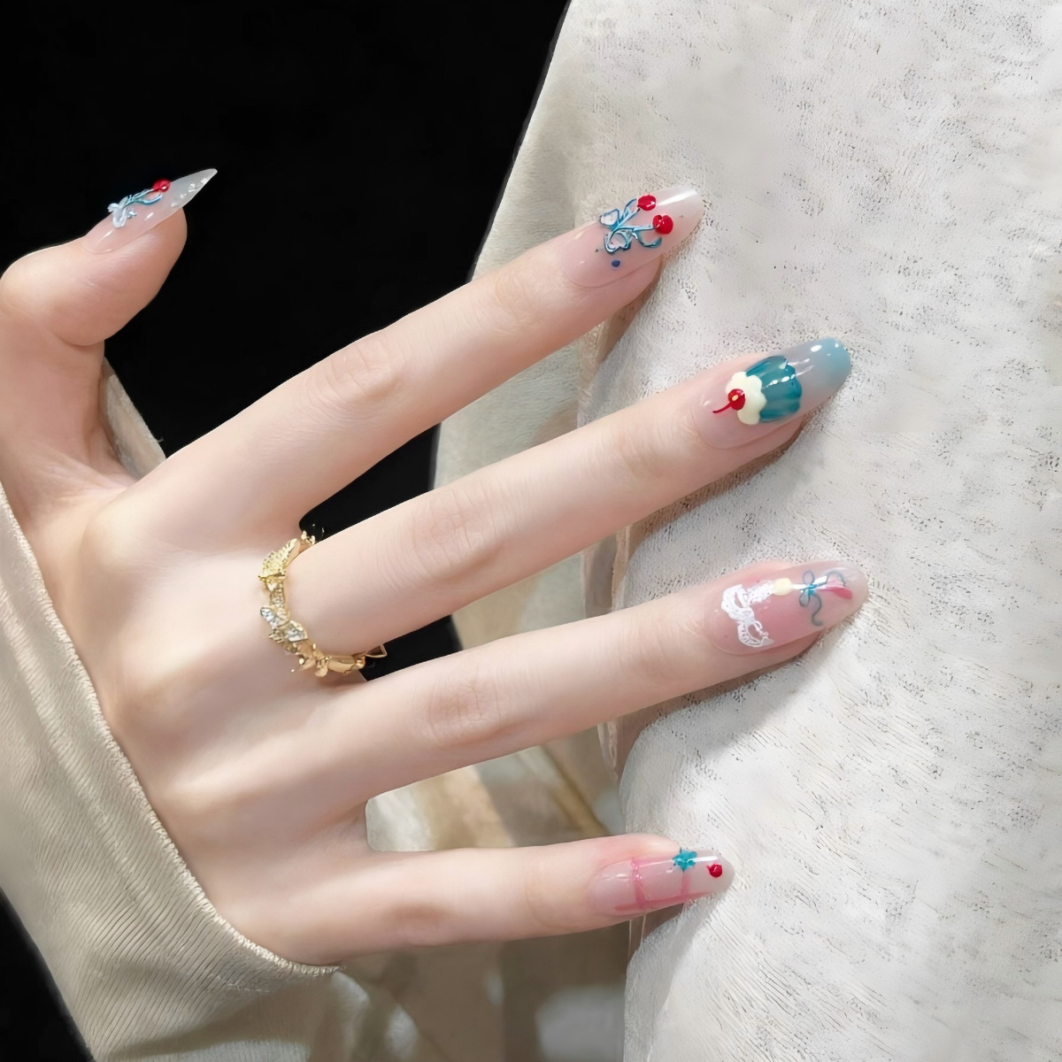 1Pcs Cute Summer Red Cherry Na - đánh giá và giá Nail Art Red Cherry