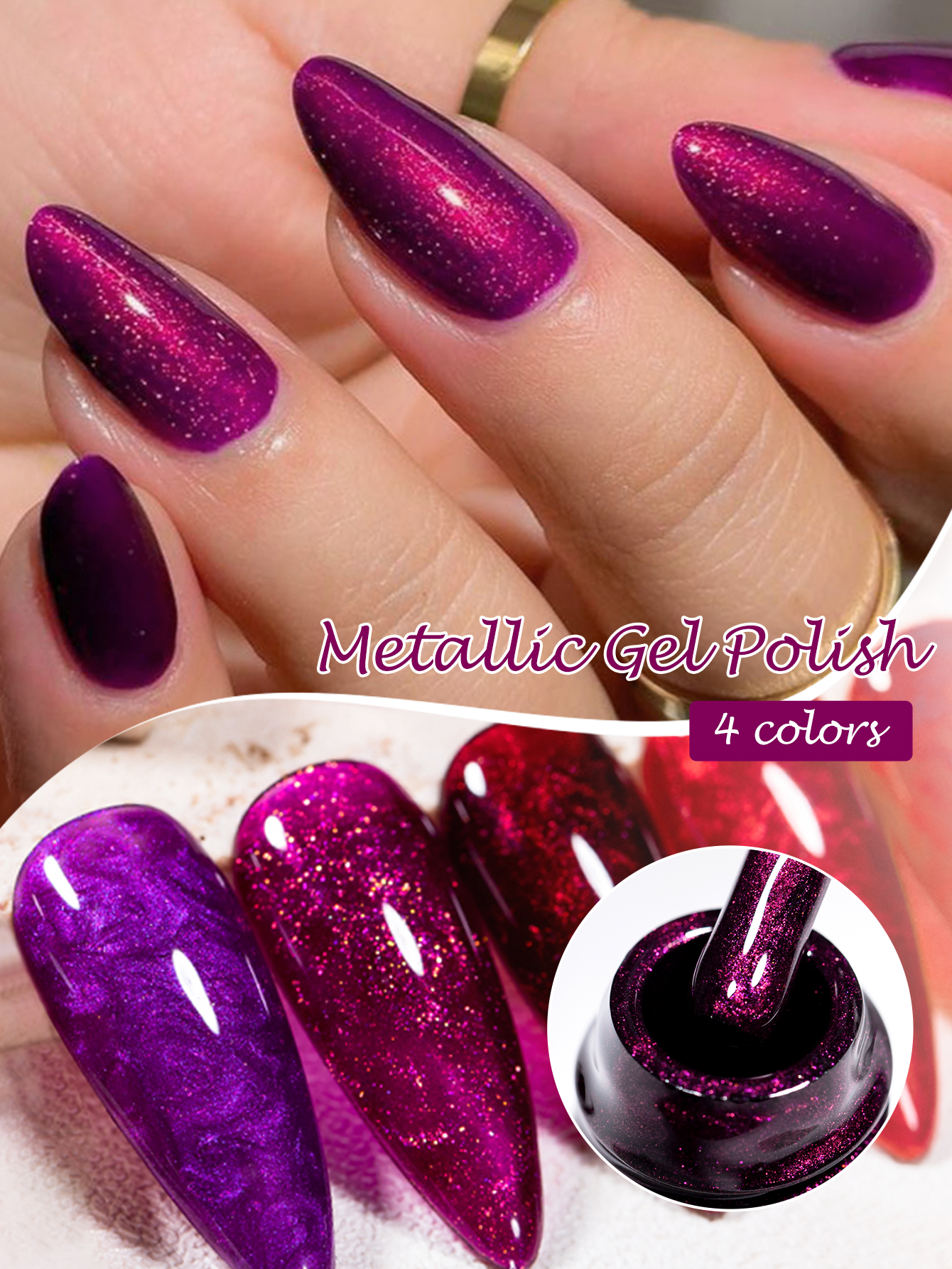 FOUR LILY Metallic Gel Nail Po - đánh giá và giá Nail Art Fuchsia