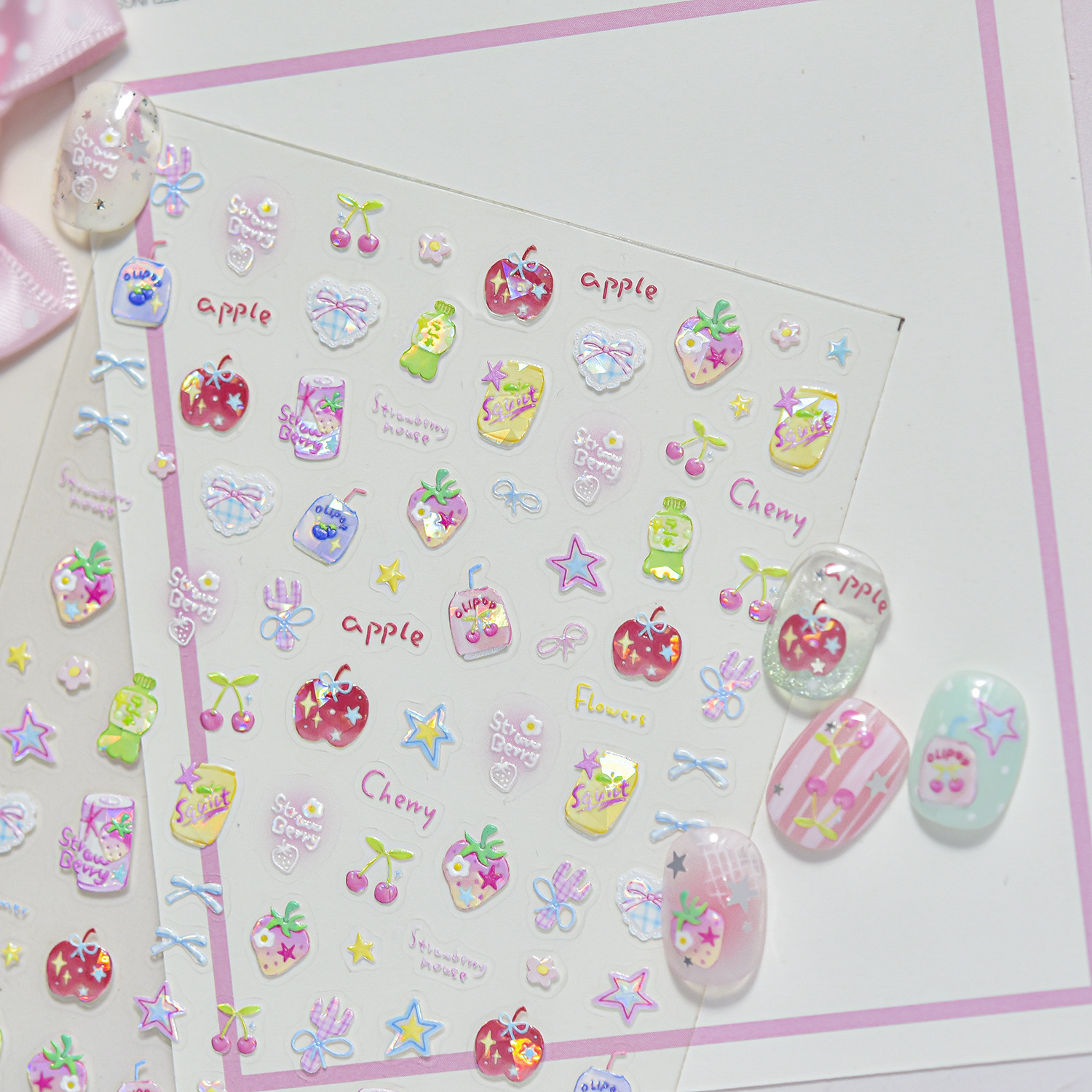 Summer Fruit Soda 5D Nail Stic - đánh giá và giá Nail Art Red Cherry