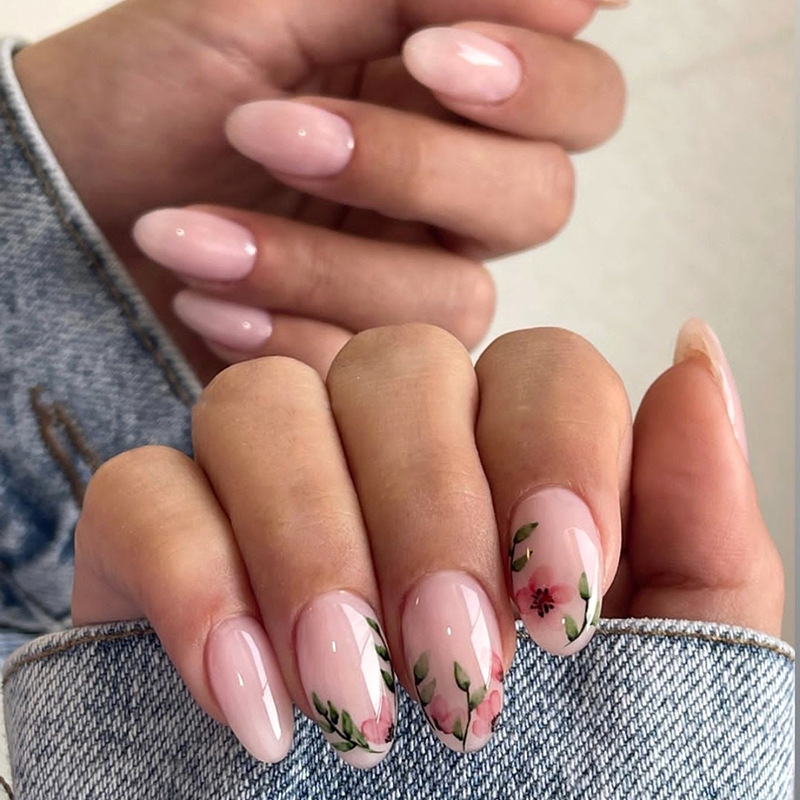 24Pcs Yellow Floral French Des - đánh giá và giá Nail Art Simple