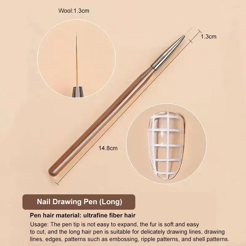 9PCS UV Gel Nail Brush Liner D - đánh giá và giá Nail Fan Brush
