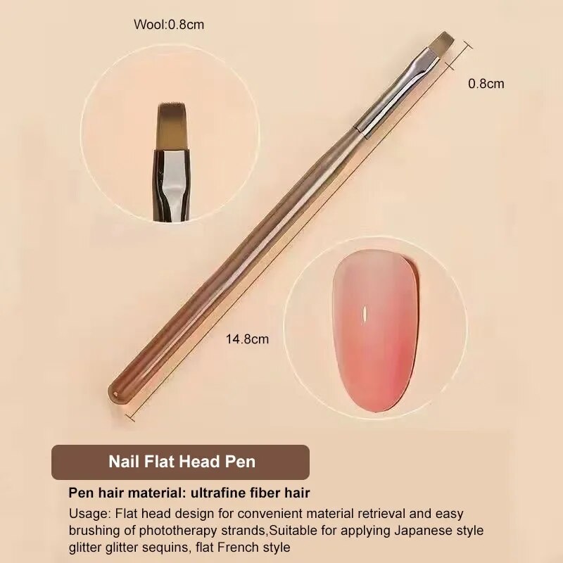 9PCS UV Gel Nail Brush Liner D - đánh giá và giá Nail Fan Brush