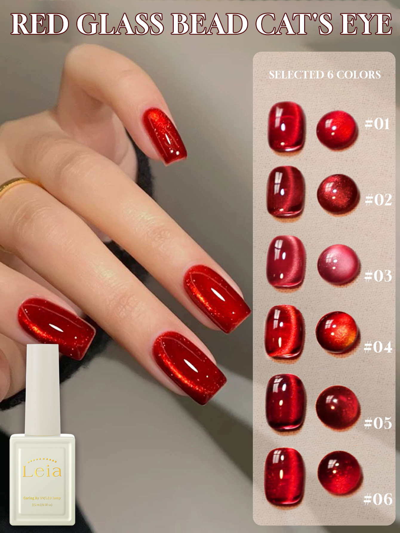 1-6pcs 15ml Autumn and Winter  - đánh giá và giá Nail Art Red Cherry