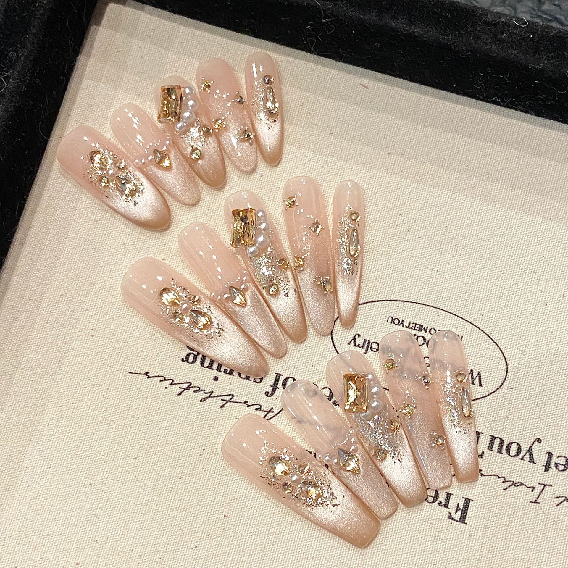 Handmade Nude Press on Nails C - đánh giá và giá Nail Art Simple