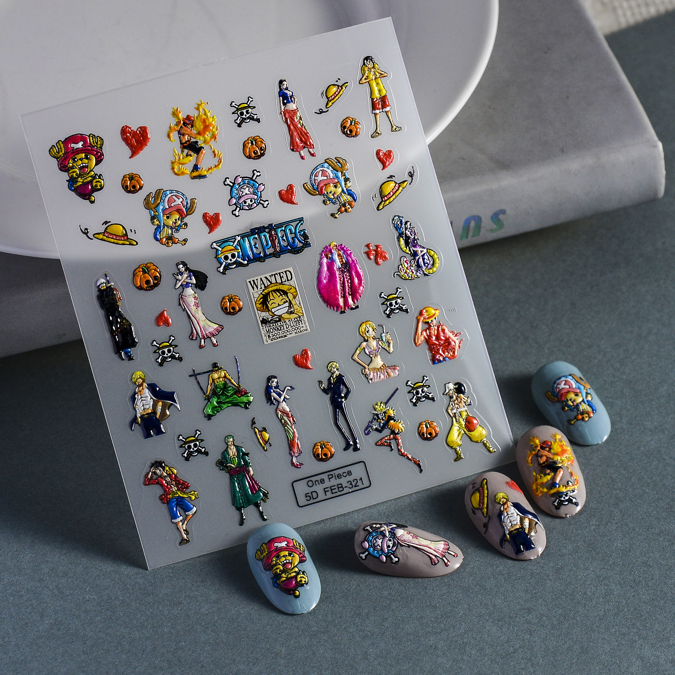 1PCS 5D Portable ONE PIECE Nai - đánh giá và giá Nail Art Zoro One Piece