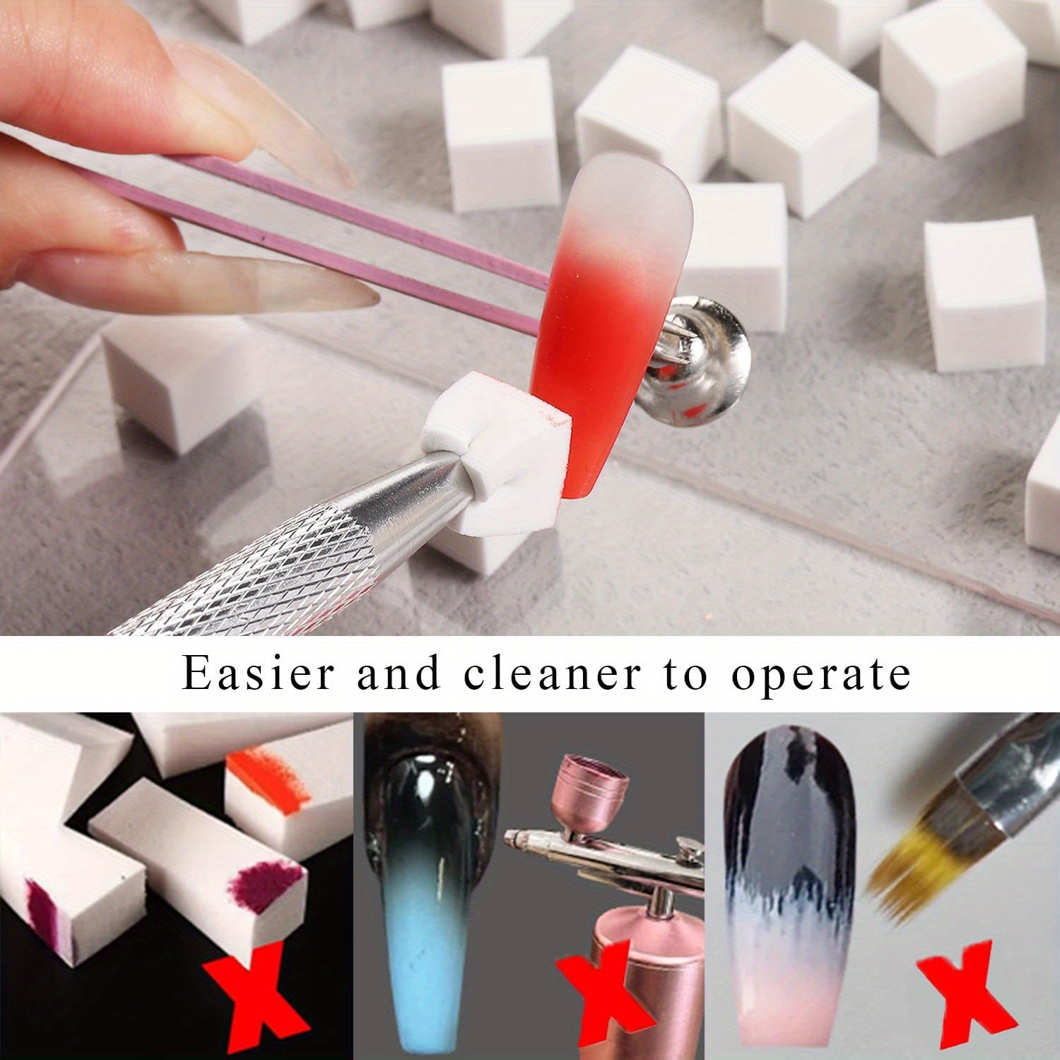 1/50/100Pcs Square Nail Art Sp - đánh giá và giá Nail Fan Brush