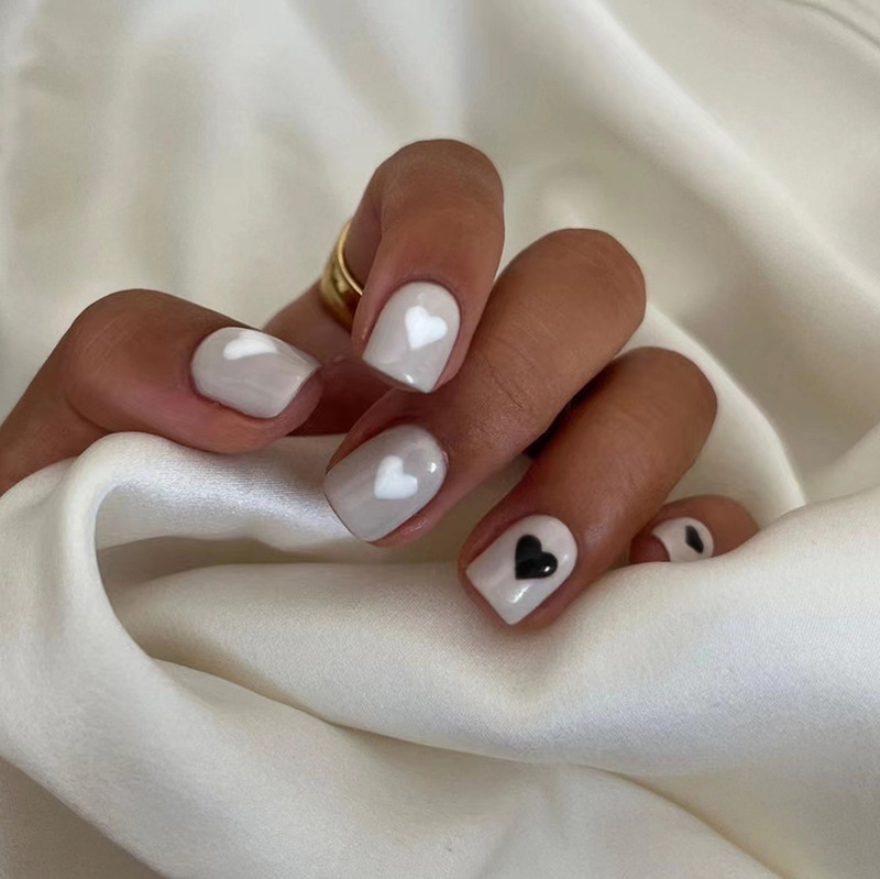 24Pcs Simple Pink White Gradie - đánh giá và giá Nail Art Simple