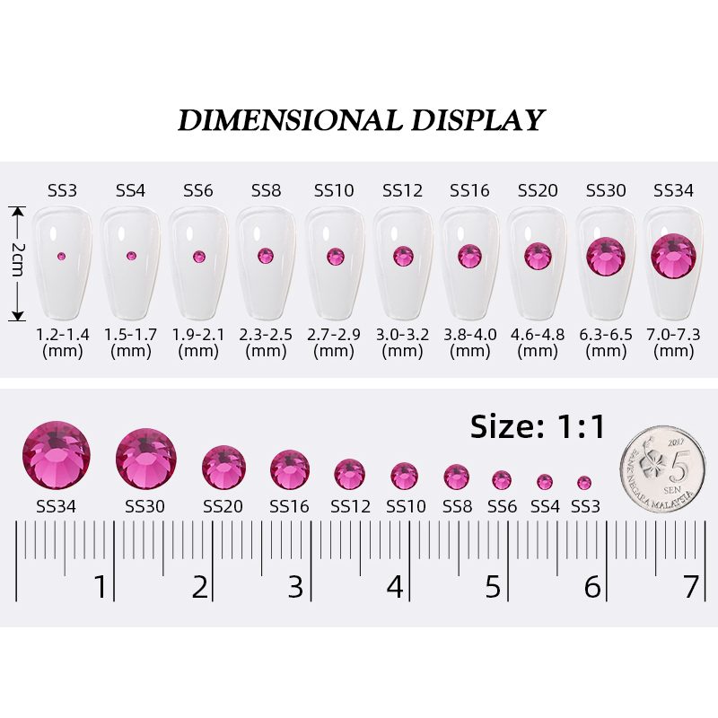 DUCRYSTAL Fuchsia Glue On Crys - đánh giá và giá Nail Art Fuchsia