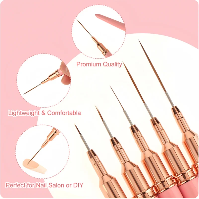 5pc/1set Nail Art Liner Brushe - đánh giá và giá Nail Fan Brush