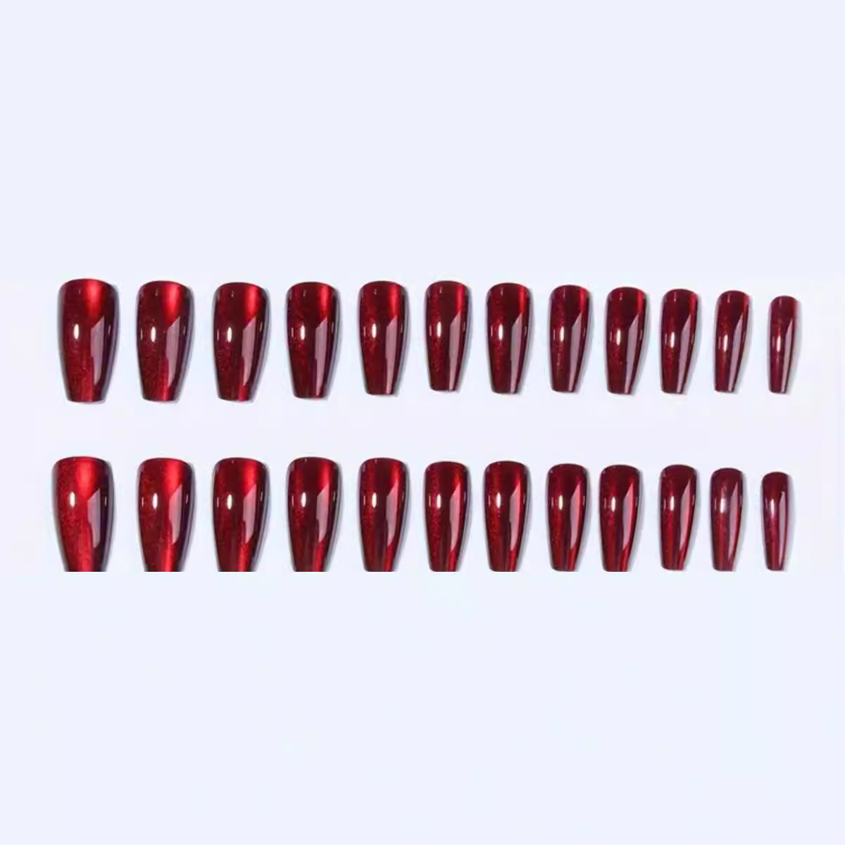 24Pcs Red Cat's Eye Wearing Na - đánh giá và giá Nail Art Red Cherry