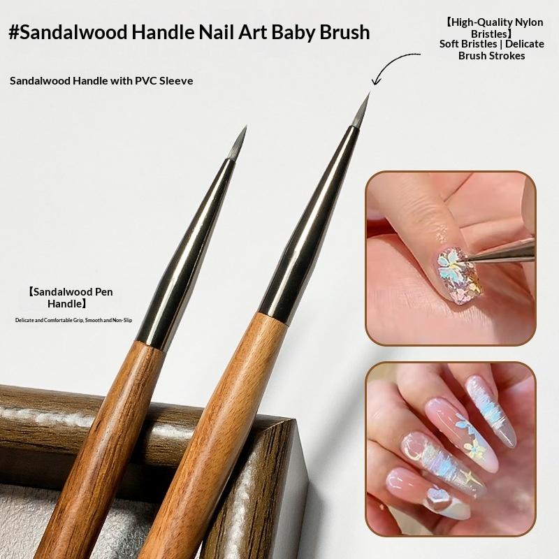 7mm Sandalwood Nail Art Brush  - đánh giá và giá Nail Fan Brush