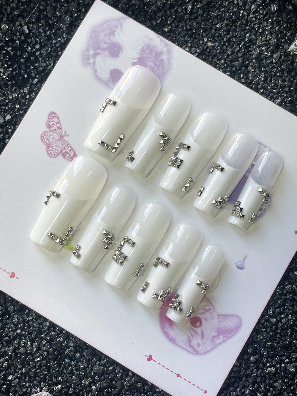 10Pcs Handmade White French St - đánh giá và giá Nail Art Motif