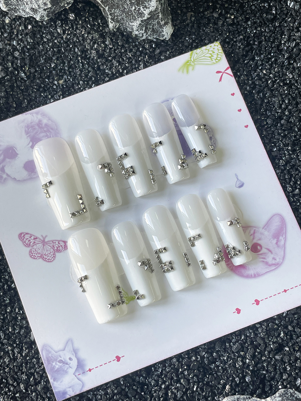 10Pcs Handmade White French St - đánh giá và giá Nail Art Motif