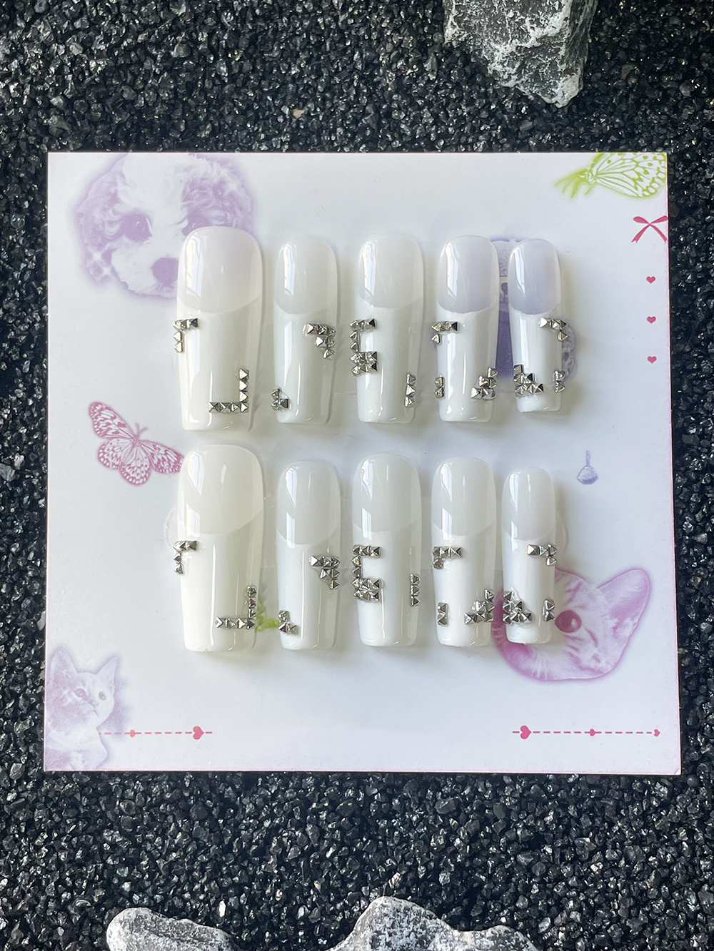 10Pcs Handmade White French St - đánh giá và giá Nail Art Motif
