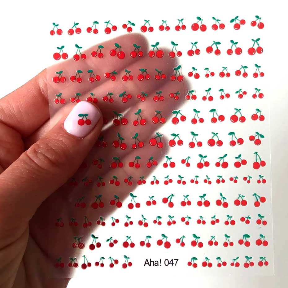 1sheet 3D Sweet Cherry Fruit N - đánh giá và giá Nail Art Red Cherry