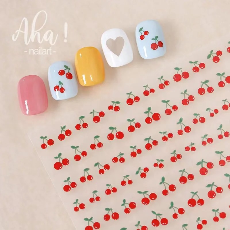 1sheet 3D Sweet Cherry Fruit N - đánh giá và giá Nail Art Red Cherry