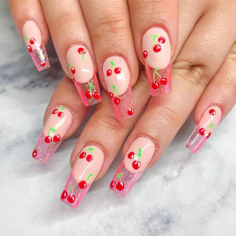 1sheet 3D Sweet Cherry Fruit N - đánh giá và giá Nail Art Red Cherry