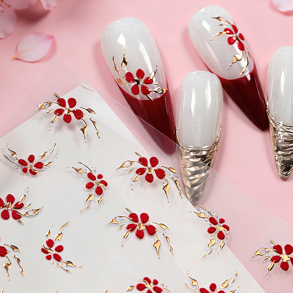 1pcs 3D Bronzing Golden Curve  - đánh giá và giá Nail Art Old Money