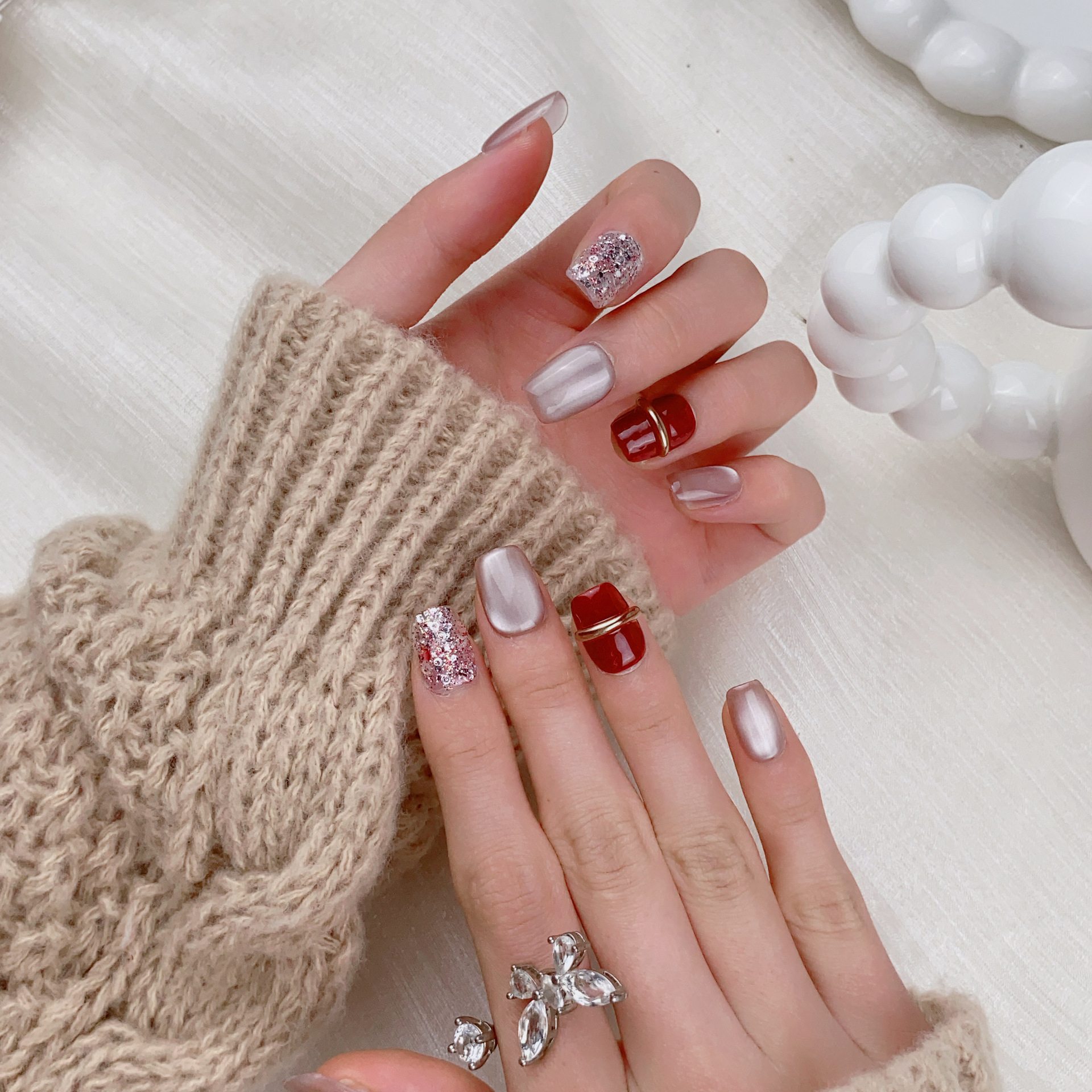 10PCS Light Luxury Short Squar - đánh giá và giá Nail Art Simple