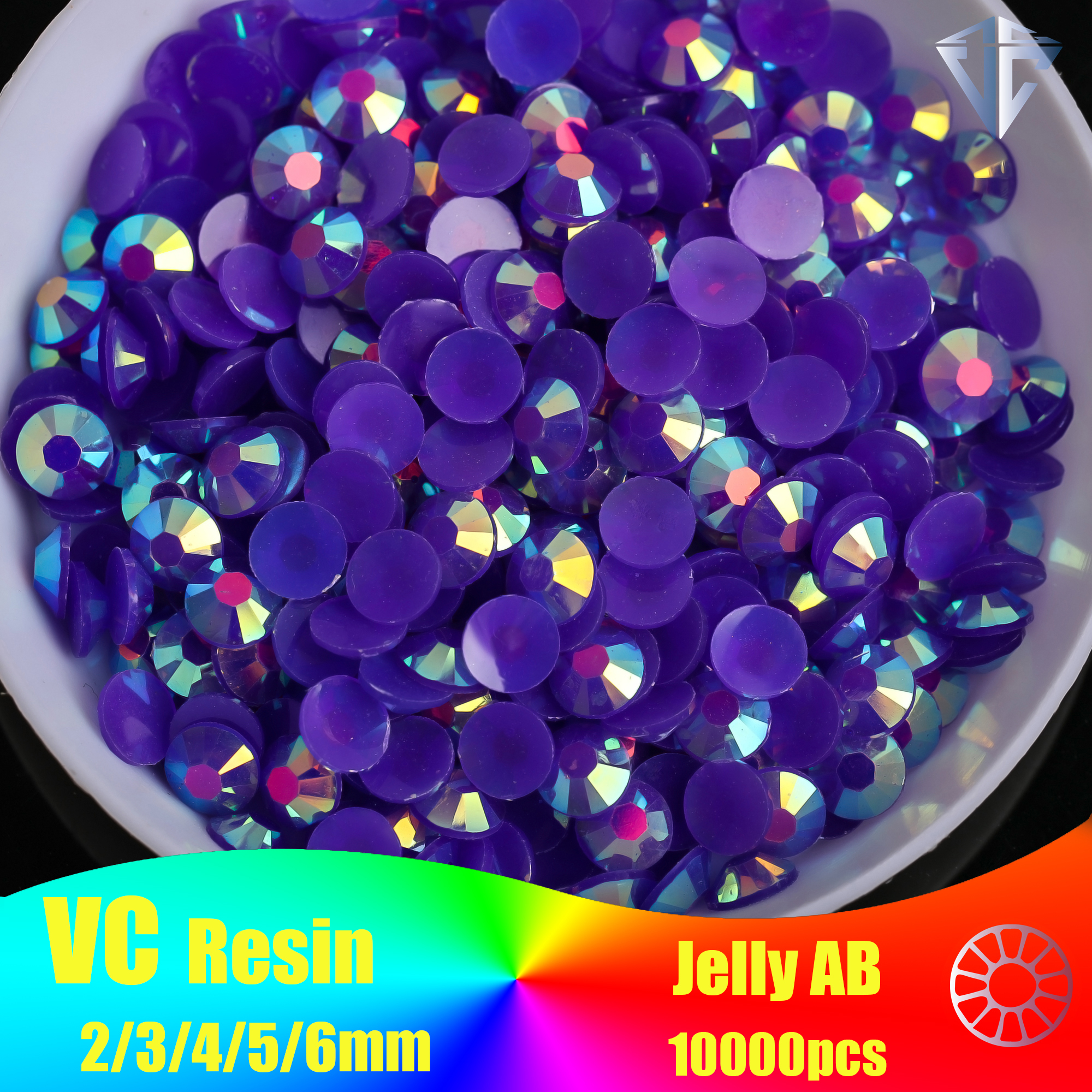 Jelly AB Purple Resin Rhinesto - đánh giá và giá Nail Art Fuchsia