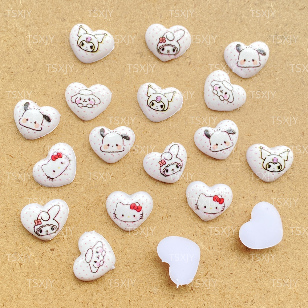 50PCS Mini Cartoon Heart Shape - đánh giá và giá Nail Art Motif