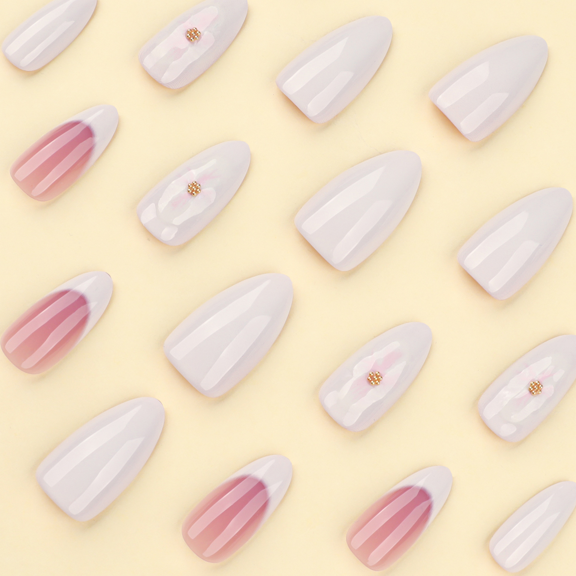 3D French White Dressing Armor - đánh giá và giá Nail Art Simple