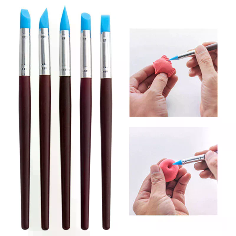 5Pcs/set Silicone Clay Sculpti - đánh giá và giá Nail Fan Brush