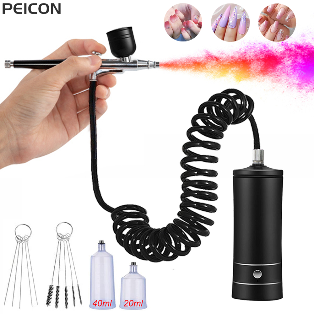Airbrush Nail with Compressor  - đánh giá và giá Nail Fan Brush